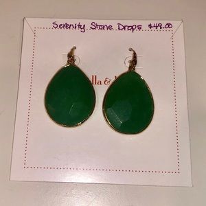 Stella and Dot Green stone earrings